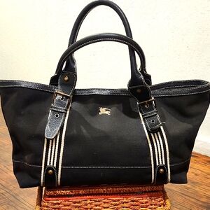 Burberry Blue Label Canvas and Leather Tote Bag